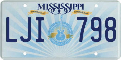 MS license plate LJI798