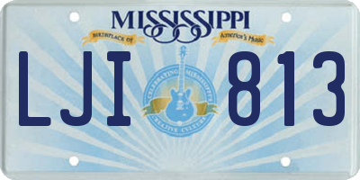 MS license plate LJI813