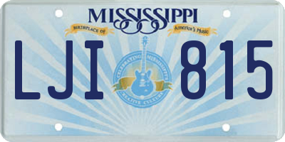 MS license plate LJI815