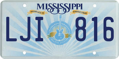 MS license plate LJI816