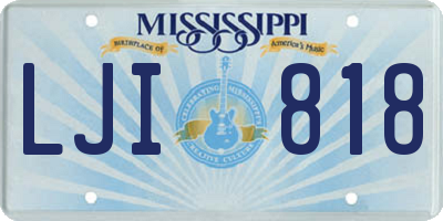 MS license plate LJI818