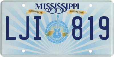 MS license plate LJI819