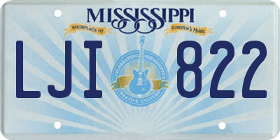 MS license plate LJI822