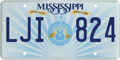 MS license plate LJI824