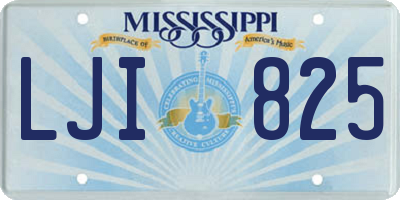 MS license plate LJI825