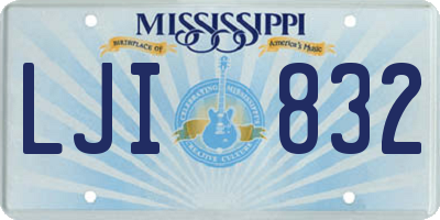 MS license plate LJI832