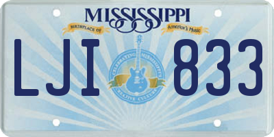 MS license plate LJI833