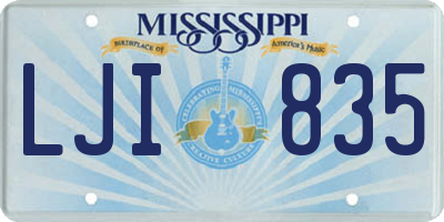 MS license plate LJI835
