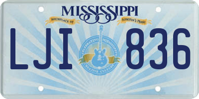 MS license plate LJI836