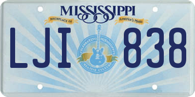 MS license plate LJI838