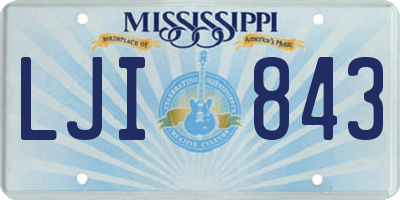 MS license plate LJI843