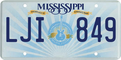 MS license plate LJI849