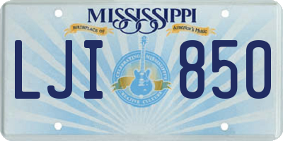MS license plate LJI850