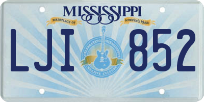 MS license plate LJI852