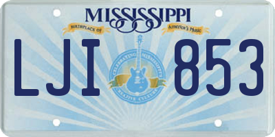 MS license plate LJI853