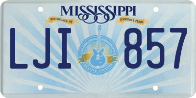 MS license plate LJI857