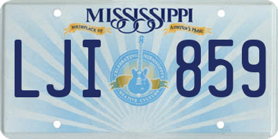 MS license plate LJI859
