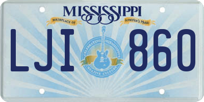 MS license plate LJI860