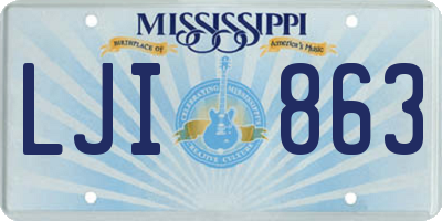 MS license plate LJI863