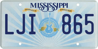 MS license plate LJI865