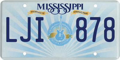 MS license plate LJI878