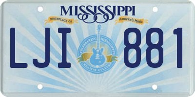 MS license plate LJI881