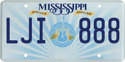 MS license plate LJI888
