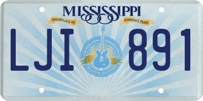 MS license plate LJI891