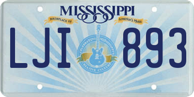 MS license plate LJI893