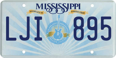 MS license plate LJI895