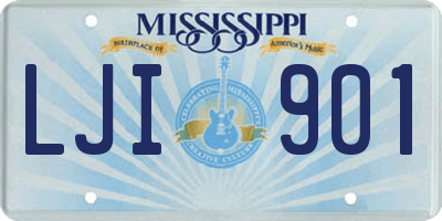 MS license plate LJI901