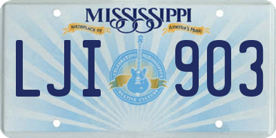MS license plate LJI903