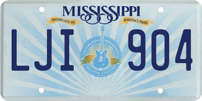 MS license plate LJI904