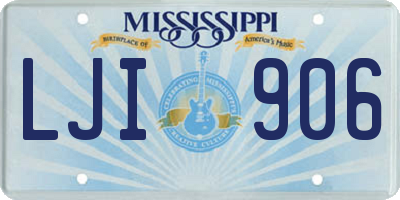 MS license plate LJI906