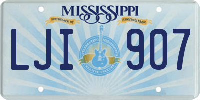 MS license plate LJI907