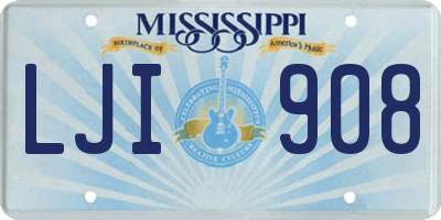 MS license plate LJI908