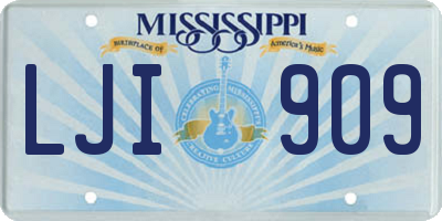 MS license plate LJI909