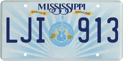 MS license plate LJI913