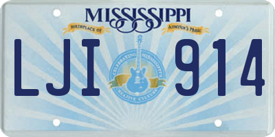 MS license plate LJI914