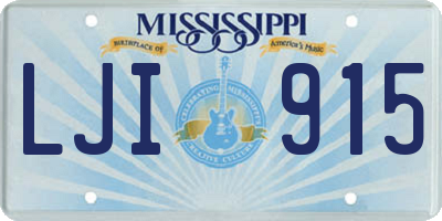 MS license plate LJI915