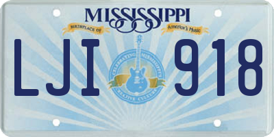 MS license plate LJI918