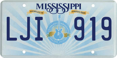 MS license plate LJI919