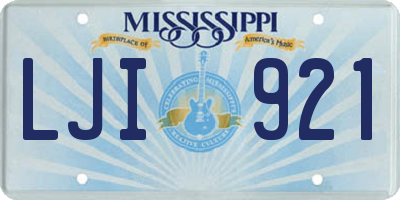 MS license plate LJI921