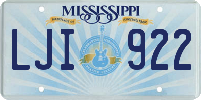 MS license plate LJI922
