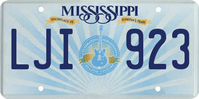 MS license plate LJI923