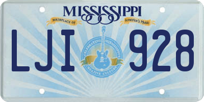 MS license plate LJI928