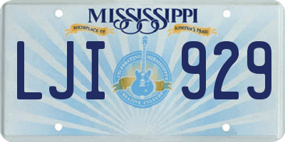 MS license plate LJI929