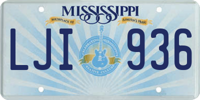 MS license plate LJI936