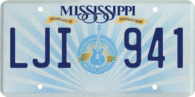 MS license plate LJI941