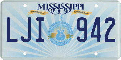 MS license plate LJI942